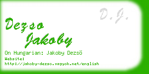 dezso jakoby business card
